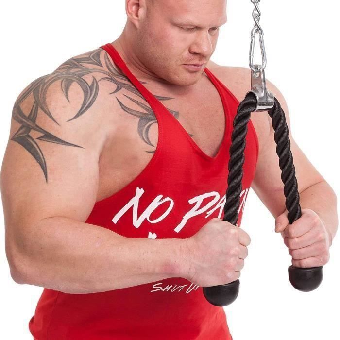 Corde Triceps Corde d’entraînement pour Musculation Fitness Gym Fixation Fitness Acessoire de Tirage 70cm-noir