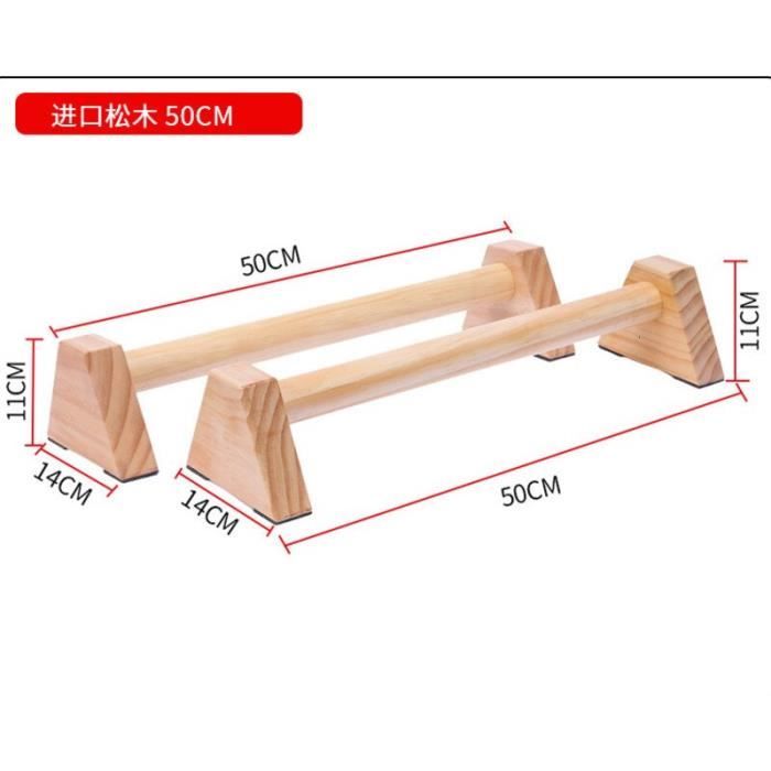 50cm Fitness push-up se dresse en forme de H en bois Handstand barres parallèles Sport gymnastique exerc - Modèle: Or -