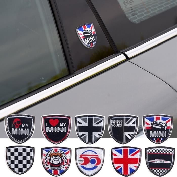 Autocollants en métal pour Mini BMW Cooper Countryman Clubman F54 F55 F56 R55 R56 R60 F60, accessoires de v Flower white -WGHY1709