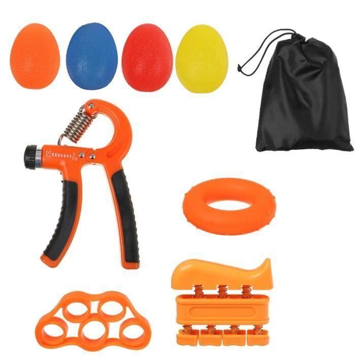 Lot 9pcs 10-60kg Pince de musculation main doigts Orange