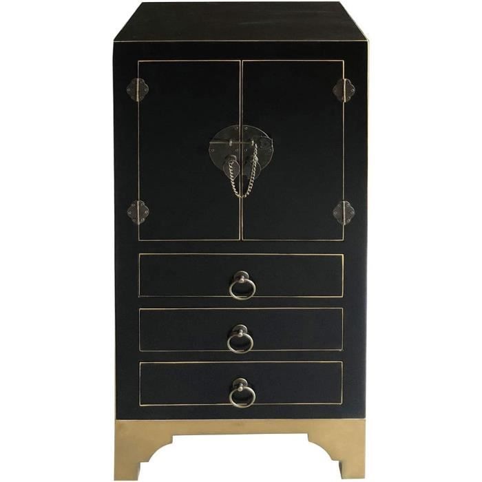 Commodes Vidal Regalos Commode haut en bois Noir 90 cm87