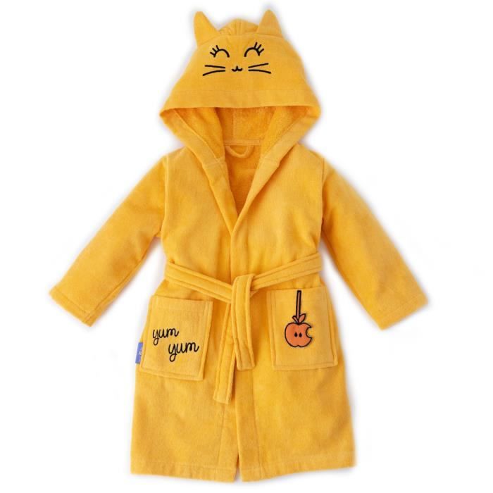 Milk&Moo Peignoir à Capuchon Pour Enfant 2-4 ans, Robe de Chambre, Serviette, Sortie de Bain, Poncho en Coton, Cadeau d'Enfant&Bébé