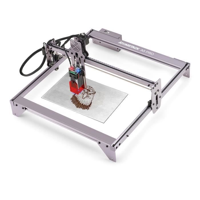 Laser Graveur ATOMSTACK A5 Pro 40W - 410*400mm, Fixe-Focus Laser, Protection des Yeux, pour Bois Plastique Céramique Pierre Cuir