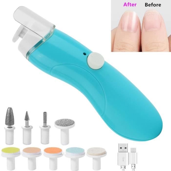 Hililand perceuse à ongles de chargement USB 9 en 1 perceuse à ongles USB charge sécurité bébé lime à ongles électrique