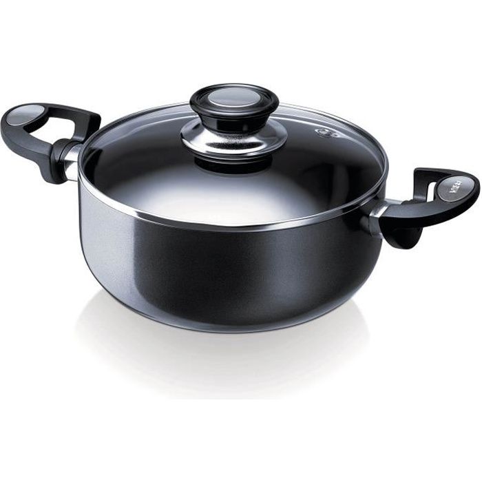 BEKA - 13071244 - FAITOUT + CV PRO INDUC ATHRACITE 24 CM EN ALUMINIUM - INTERIEUR REVETU GAUFRE -TOUS FEUX + INDUCTION