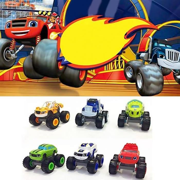 Lot de 6 voitures jouets pour enfants et Monster Machines Stunts Blaze Kids Truck Car Coll cadeau pour enfant à l'anniversaire de No