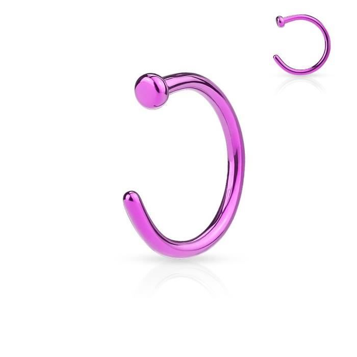 Piercing nez Anneau Titane Anodisé (1.0 mm - 10 mm - Violet)