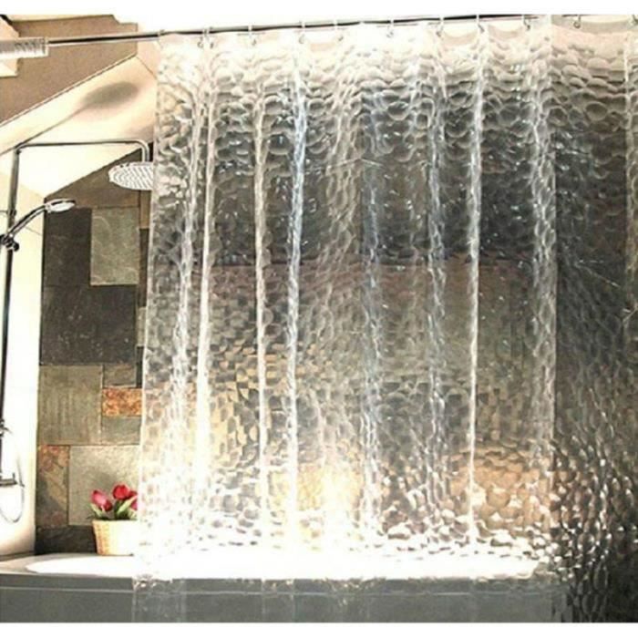 Rideau de douche 3D EVA Baignoire Imperméable à l'eau 180*180*cm