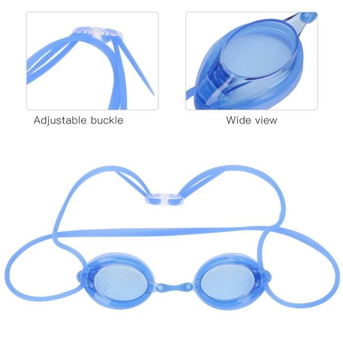 Lunettes de natation Lunettes de protection avec bandeau double ligne HD Anti-fog Racing Adulte (YG07 bleu)