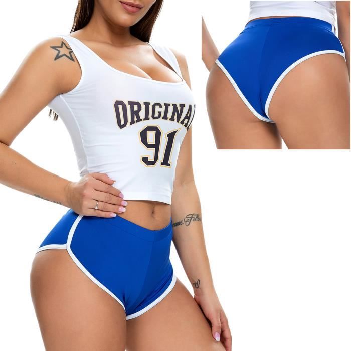 Mini Short de Sport Femme Legging Court Collant Sexy Short d'Été Femme Pantalon Yoga Élastque Bas de Pyjama Casual S-XXL