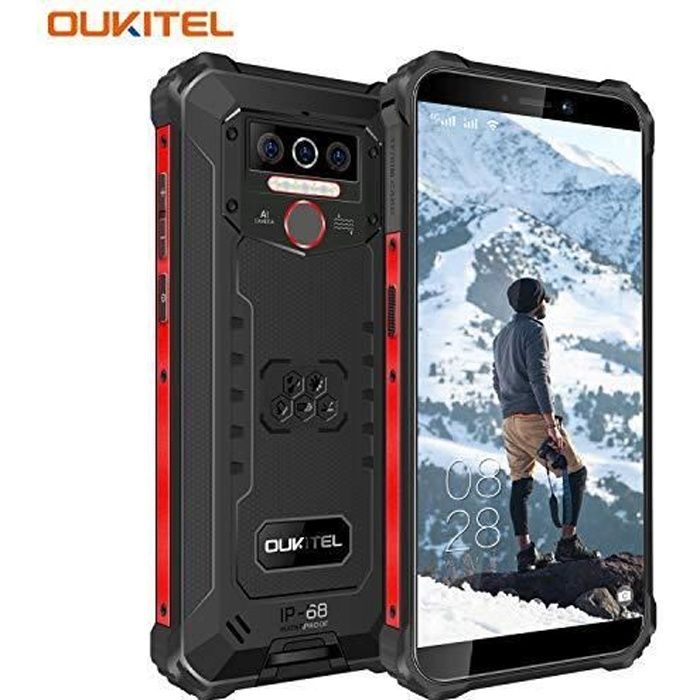OUKITEL WP5 Dual 4G Télephone Portable Incassable Debloqué IP68, Écran 5,5 '(Gorilla Glass), Batterie 8000 mAh Smartphone Rugged