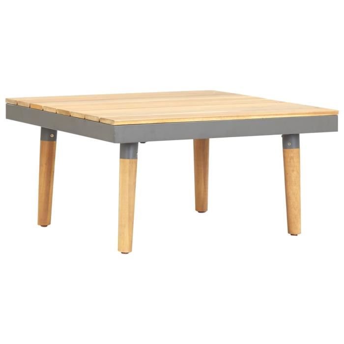 Table basse design scandinave salon contemporain de jardin 60x60x31,5 cm Bois solide d'acacia