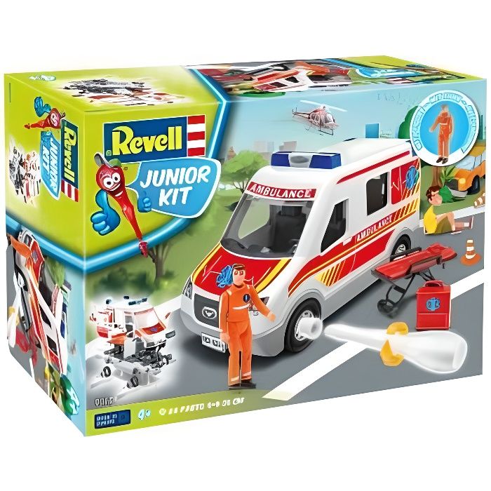 Coffret Maquette enfant -Ambulance avec figurine- Junior Kit - Revell 00824 + 4 ans