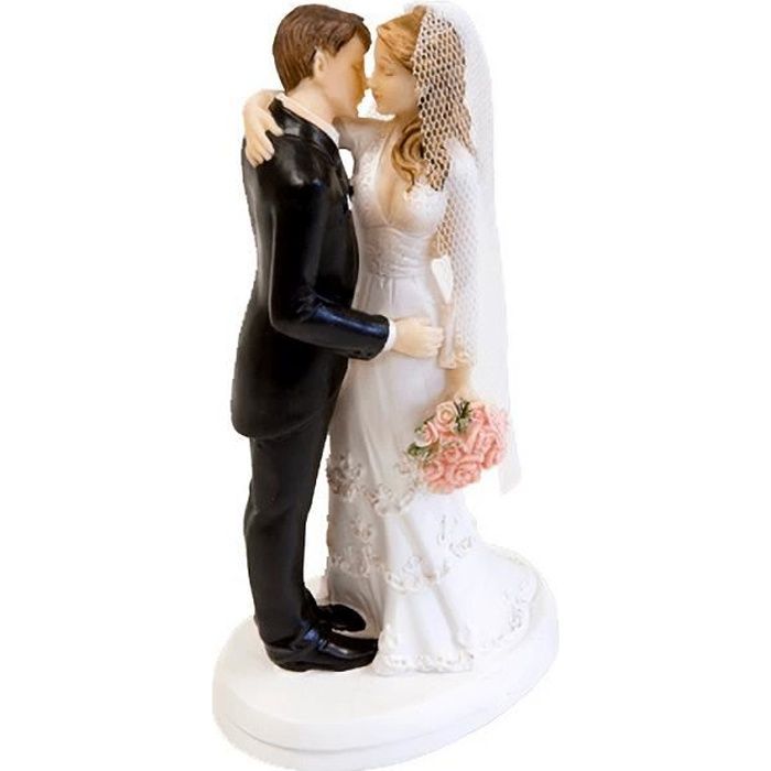 Décoration gâteau de mariage avec couple de mariés élégant (x1) R/SUJ4974