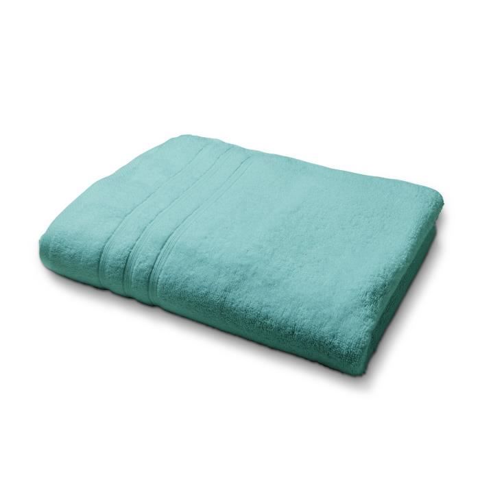 TODAY Drap de bain - 100% coton 500 g/m²- 70 x 130 cm - Vert diabolo menthe TODAY