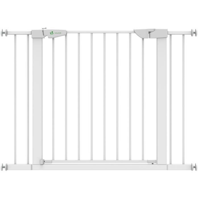 VOUNOT Barriere de Securite porte et escalier 100-108cm blanc pour animaux