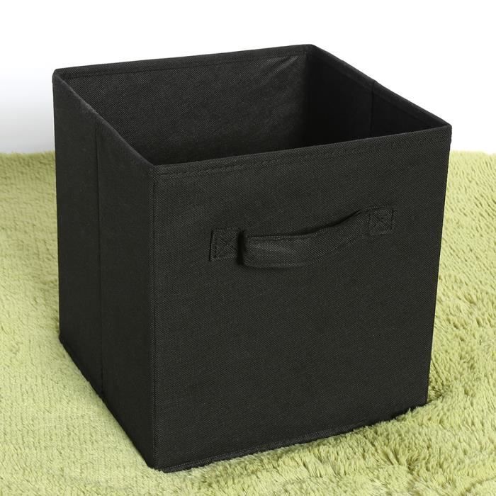 6 Pcs Tiroir de rangement boîte de rangement Bac de rangement en tissu - Noir