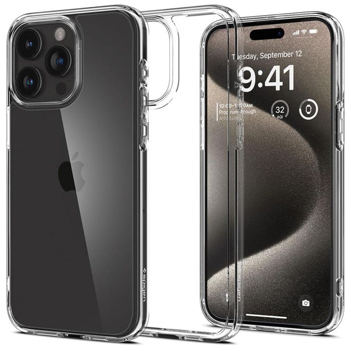 Coque de téléphone - Spigen - Ultra Hybrid - Transparent - Protection maximale - iPhone 15 Pro Max