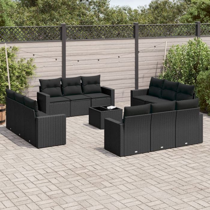 vidaXL Salon de jardin 13 pcs résine tressée - vue 4