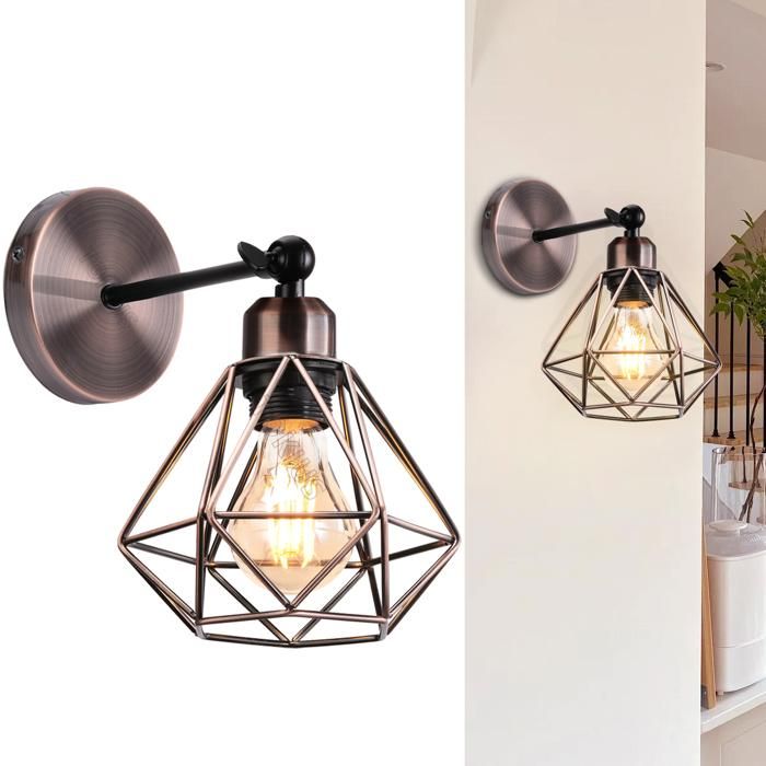 NEWIMAGE Lampe à Piles 20 Cm H Applique Murale Éclairage Métal Rustique