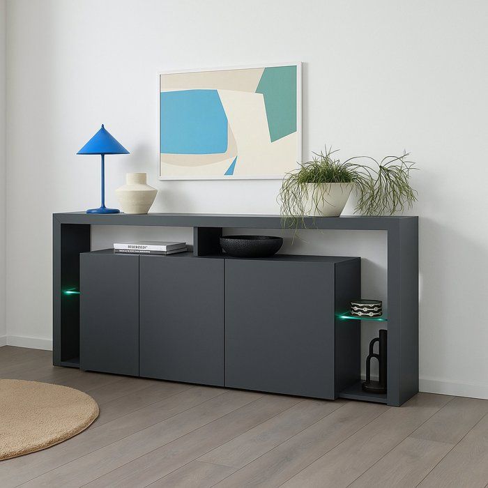 Buffet Andale 200x40xh80 cm Anthracite Buffet Andale 200x40xh80 cm Anthracite