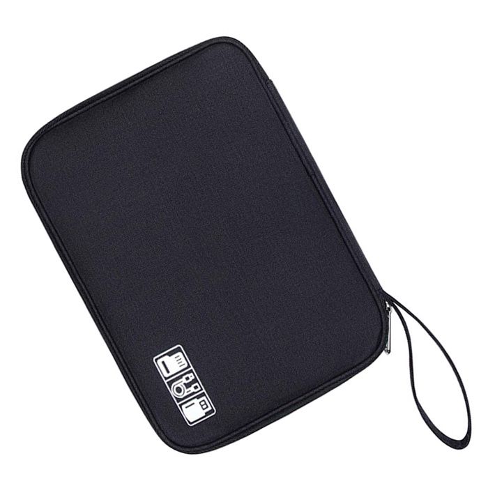 5 Sangles Organisatrices Câbles HOMSFOU - Cuir Synthétique Noir Pour Voyage Et Bureau