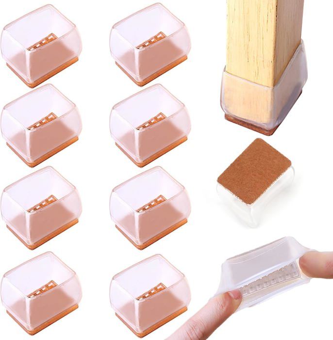 Protection Pied de Chaise Embout de Chaise pour Anti-Rayures et Réduit Le Bruit Patin Chaise Silicone Tampon de Chaise