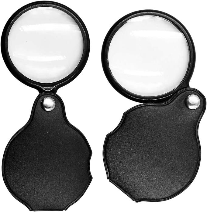Loupe De Lecture Avec Manche En Cuir - Monture Dorée, Style Rétro, Fabrication Française