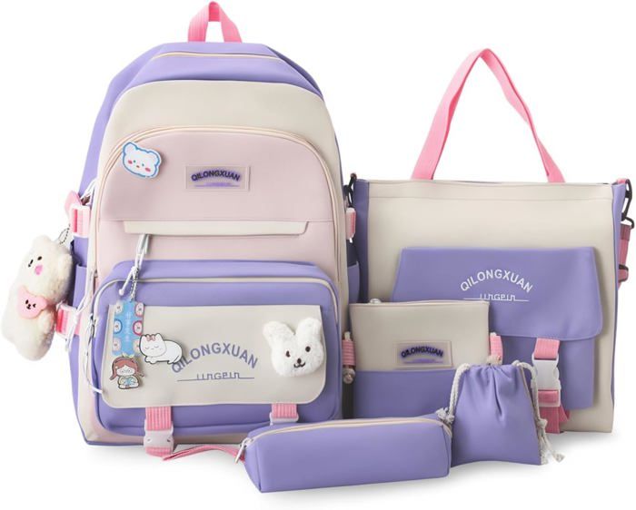 Cartable Fille Primaire Sac À Dos Collège Cm1 Cm2 5 6Ème 8 9 10 11 12 Ans[J52] Rose