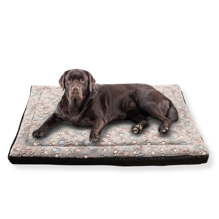 Meilleurs prix pour Lit pour Chien Panier Coussin Tapis Matelas L 120x80 cm Grande Taille Gris PET ZEN Dehoussable Lavable Mousse Résistante