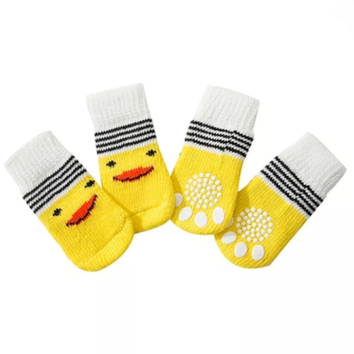 Meilleurs prix pour Chaussettes antidérapantes pour chien en tricot, intérieur, 4 pièces