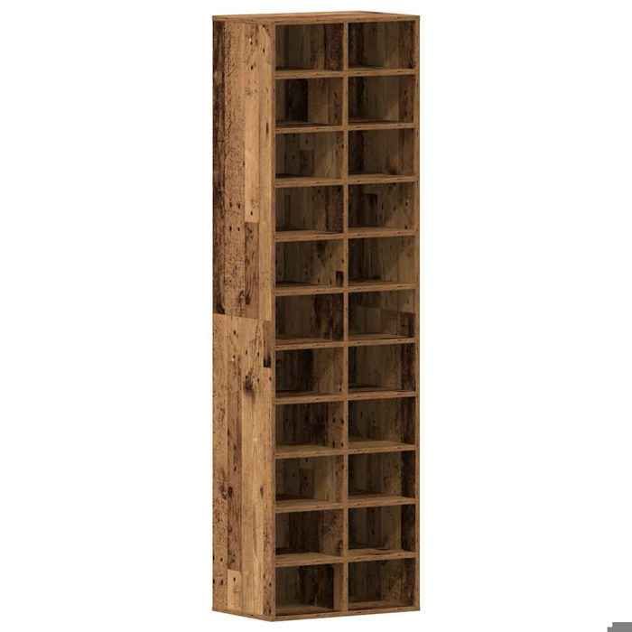 Bonne qualité - Armoire à chaussures - BONNIE - Commode à chaussures vieux bois 54x34x183cm bois ingénierie - Meuble dentrée