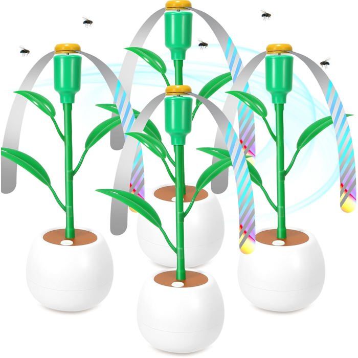 Ventilateur anti-mouches - XVX - Lot de 4 - Holographique - Silencieux - Flexible 360° - Xvx