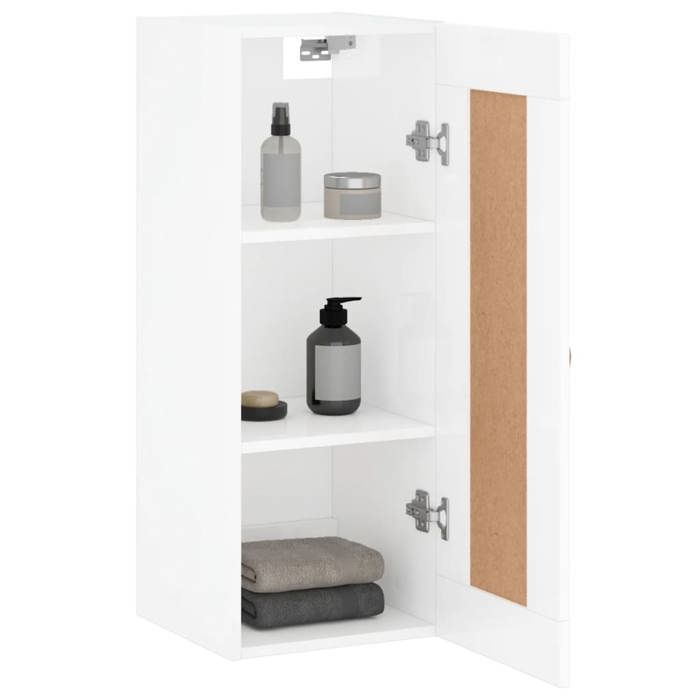 Promotion mai * Armoire murale - Meuble de rangement - blanc brillant 345x34x90 cm EU7839830478