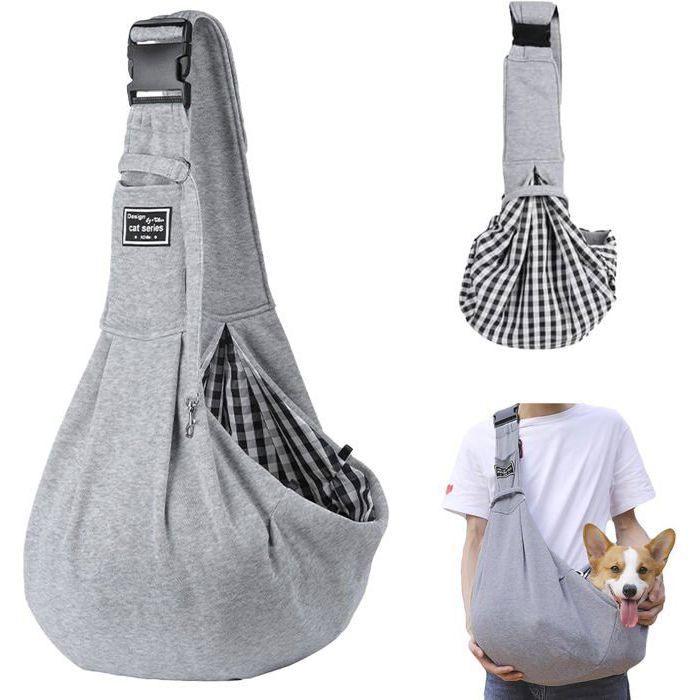 Sac de transport pour chien - Non spécifié - Portable - Jusquà 10 kg - Tissu épais et doux - Gris