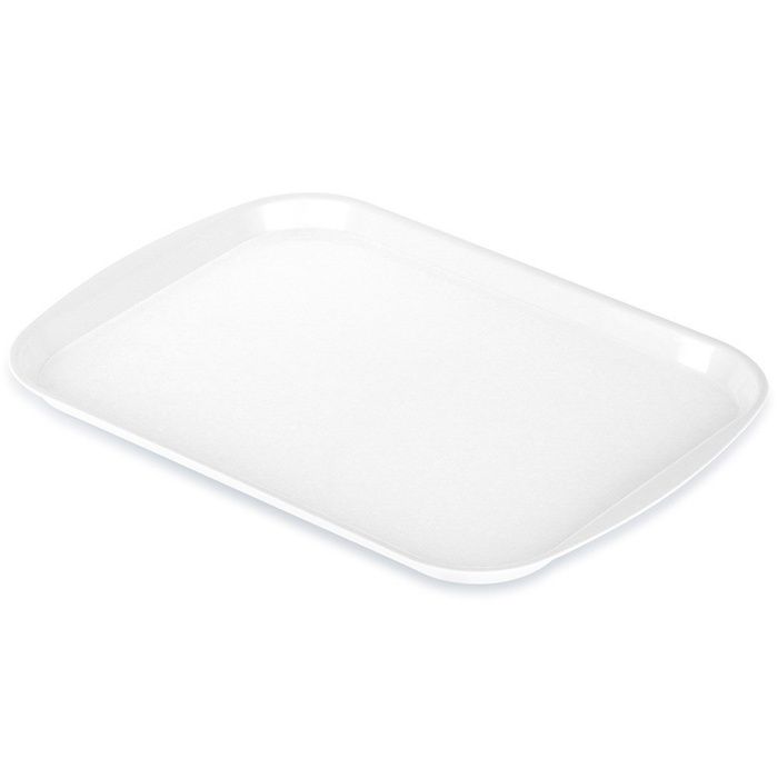 Plateau de service en plastique - ORION - 435x315 cm - Blanc - Antidérapant - Rectangulaire