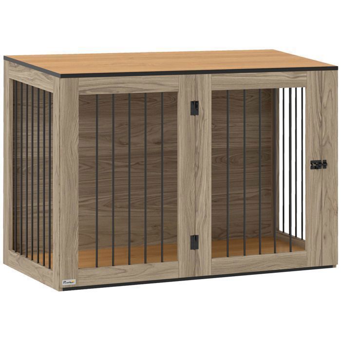 Comparer les prix de Plaque épaissieCage pour chien Meuble box pour chien avec porte et fenêtre table dappoint pour la maison niche pour grands chi