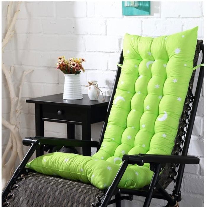 Coussin de Chaise Coussin Matelas pour Chaise Fauteuil Transat de Jardin Terrasse -Vert-keeper