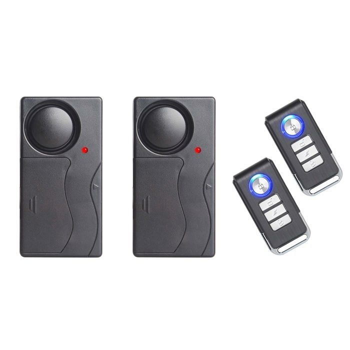 2 Packs Dalarme Antivol Système De Sécurité Anti Effraction à Capteur De Mouvement Réglable à Sensibilité élevée De 110 DB