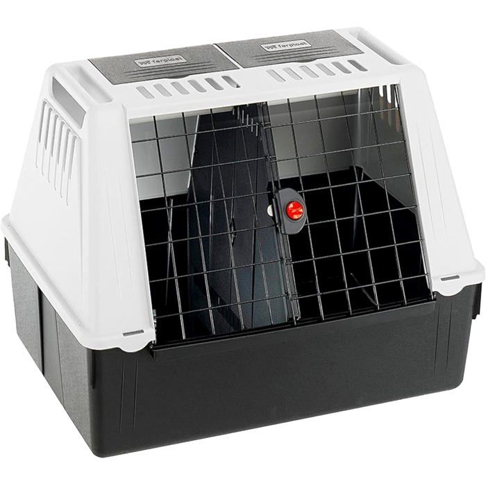 Caisse de transport pour chien - FERPLAST - Atlas Car Scenic 80 SE - Gris - 82x51x61 cm - Jusquà 20 kg
