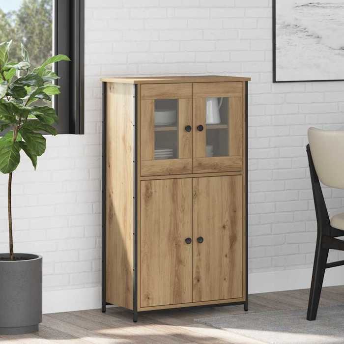 Moderne Haut Armoire - Commode/Buffet Haut contemporain - Chêne artisanal 62 x 32 x 106 5 cm@FR(174424）