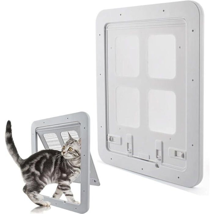 Comparer les prix de DRE-(24 cm x 29 cm) BlancChatiere pour Moustiquaire Chattiere Porte Chat Facile à Installer Esthétique et sans Bruit Moustiquaire