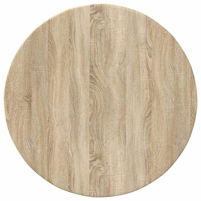 Plateau de table rond en bois dingénierie - vidaXL - Chêne Sonoma - 60x60x15 cm - Ronde - Mobilier dextérieur
