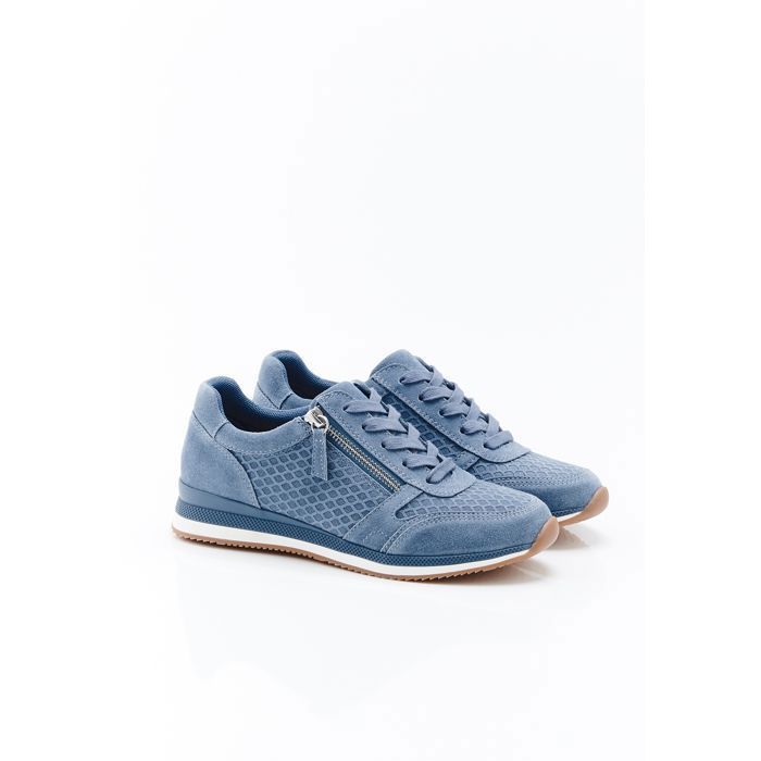 Damart - Baskets détail cuir embossé Amortyl - Bleu Grisé Damart - Baskets détail cuir embossé Amortyl - Bleu Grisé