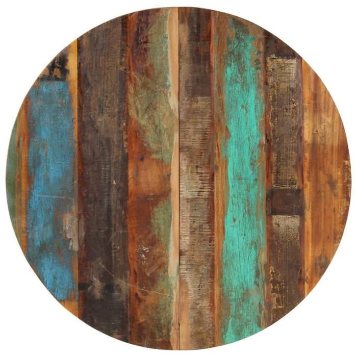 SALE 2026 Plateau de table Multicolore - Dessus de table rond 80cm 15-16 mm Bois de récupération PRO791922690