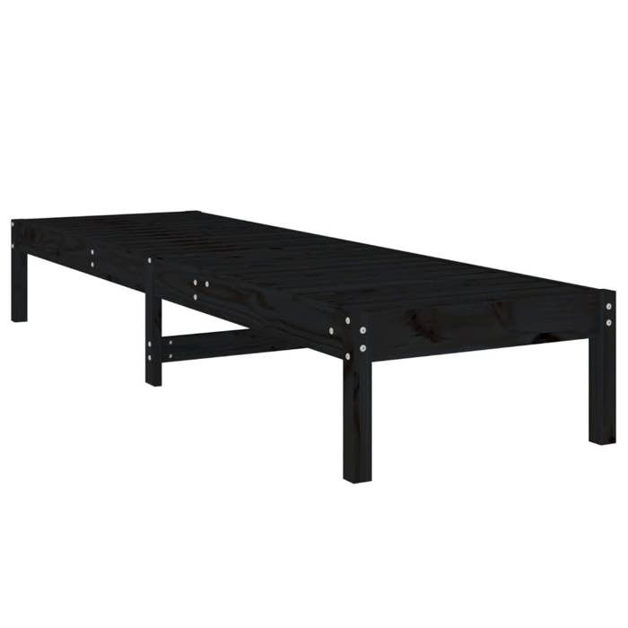 Mode Chaises longues (Set de 2) CHEZ YIYI assise optimal Bain de Soleil double - noir 199 5x60x74cm bois massif de pin 199 5x3482