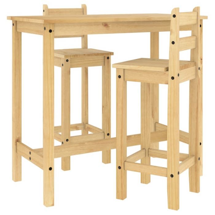 Ensemble de bar 3 pcs Ensemble Table Haute avec 2 Tabourets Bois de pin massif ZENCORE2026 1 76581408 Ensemble de bar 3 pcs Ensemble Table Haute avec 2 Tabourets Bois de pin massif ZENCORE2026 1 76581408