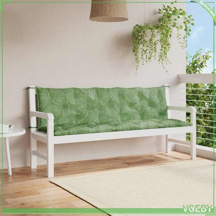 Coussin de banc - FAFEISY - Feuilles - Lot de 2 - Tissu Oxford résistant à leau - Anti-dérapant