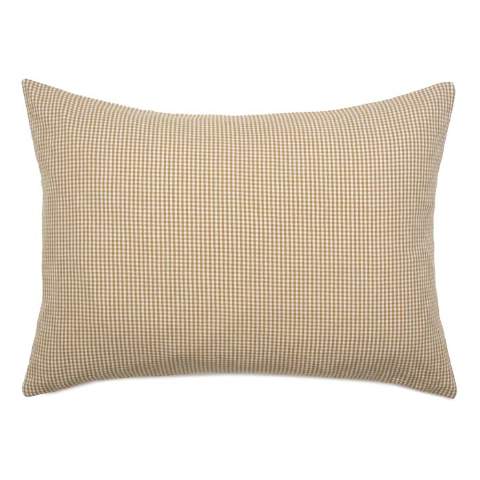 Housse de coussin vichy 100% coton lavé Kaki 40x60 cm Housse de coussin vichy 100% coton lavé Kaki 40x60 cm