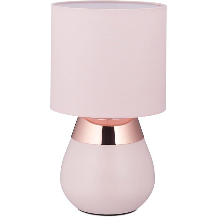 Lampe De Chevet Tactile Éclairage Salon Et Chambre Abat-Jour Tissu E14 H X D : Env. 32 X 18 Cm Rose[LL360]